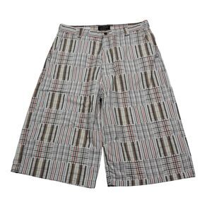 Caltop Shorts Mens 36 Multicolor Plaid High Rise Flat Front Polyester Pocket